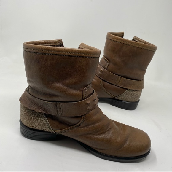 Ecco Moto Ankle Boots Brown 38 Leather Booties - Picture 6 of 14